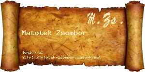Matotek Zsombor névjegykártya
